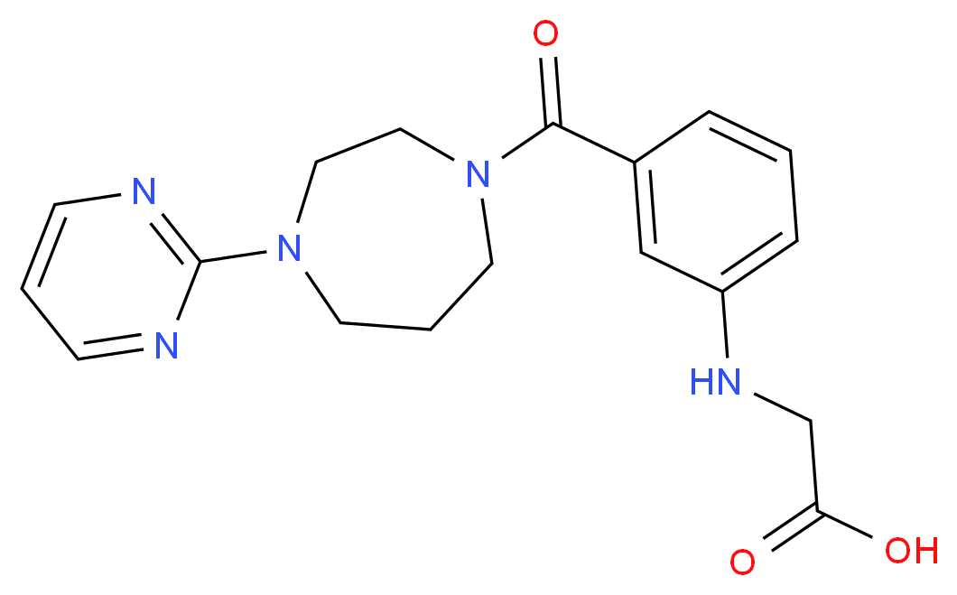 ({3-[(4-pyrimidin-2-yl-1,4-diazepan-1-yl)carbonyl]phenyl}amino)acetic acid_Molecular_structure_CAS_)
