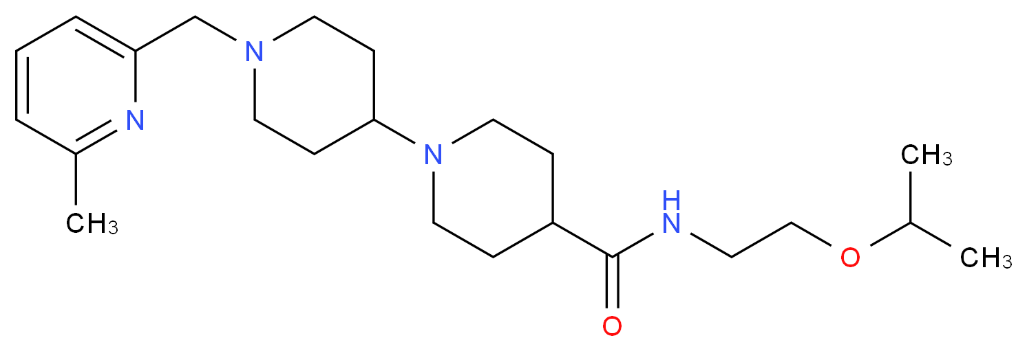 N-(2-isopropoxyethyl)-1'-[(6-methyl-2-pyridinyl)methyl]-1,4'-bipiperidine-4-carboxamide_Molecular_structure_CAS_)