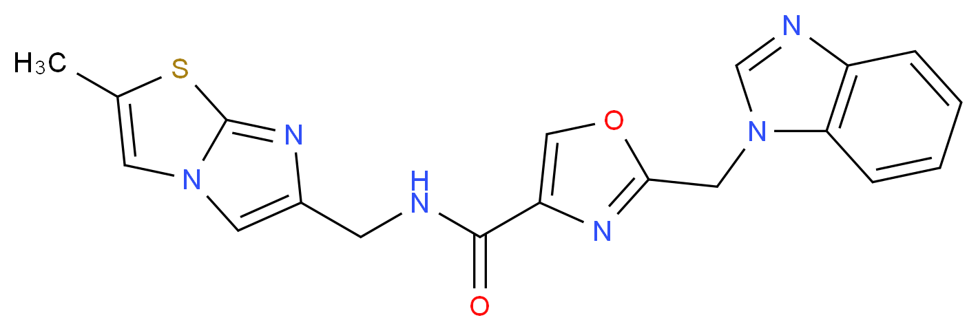 2-(1H-benzimidazol-1-ylmethyl)-N-[(2-methylimidazo[2,1-b][1,3]thiazol-6-yl)methyl]-1,3-oxazole-4-carboxamide_Molecular_structure_CAS_)