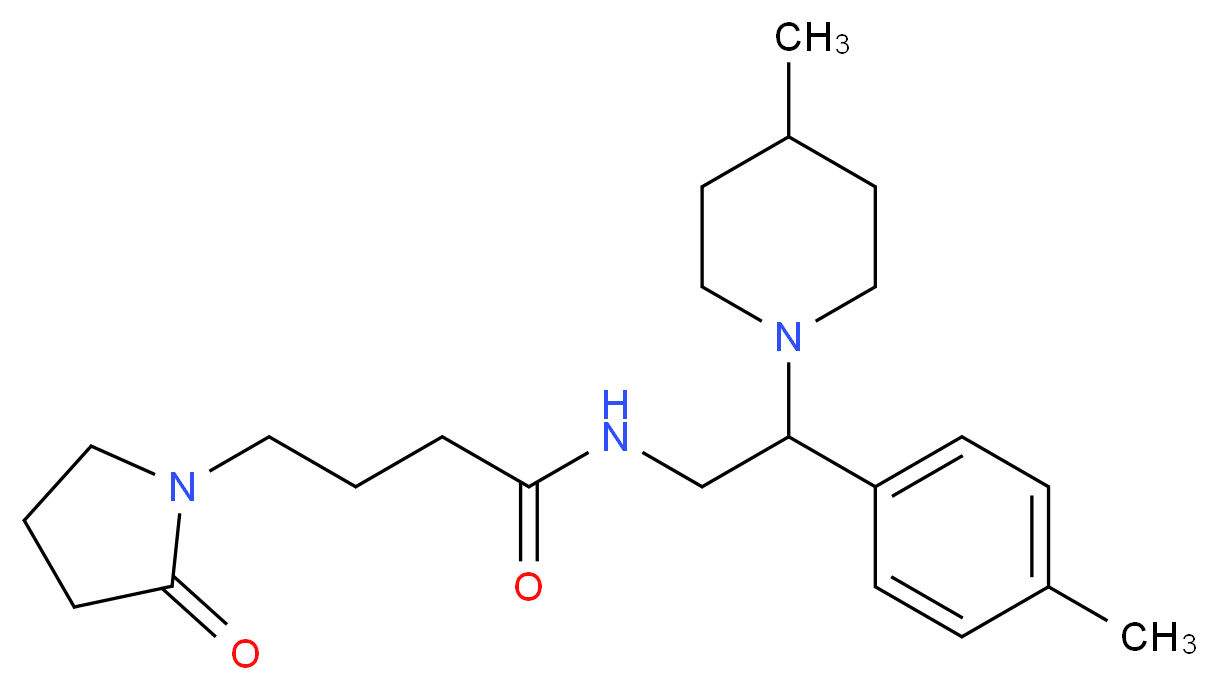 N-[2-(4-methylphenyl)-2-(4-methylpiperidin-1-yl)ethyl]-4-(2-oxopyrrolidin-1-yl)butanamide_Molecular_structure_CAS_)