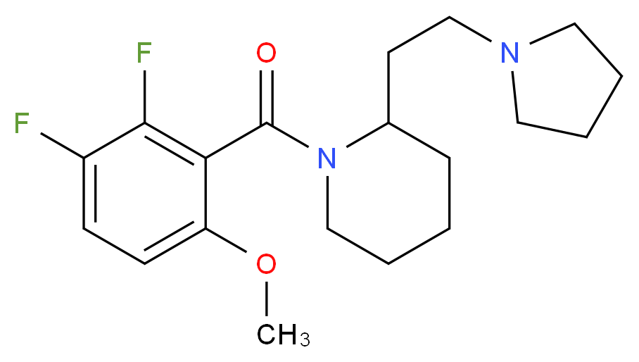 1-(2,3-difluoro-6-methoxybenzoyl)-2-[2-(1-pyrrolidinyl)ethyl]piperidine_Molecular_structure_CAS_)