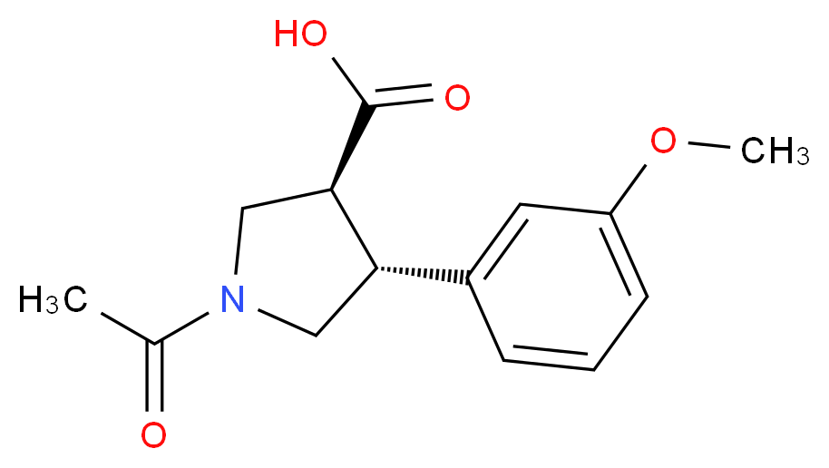 (3S*,4R*)-1-acetyl-4-(3-methoxyphenyl)pyrrolidine-3-carboxylic acid_Molecular_structure_CAS_)