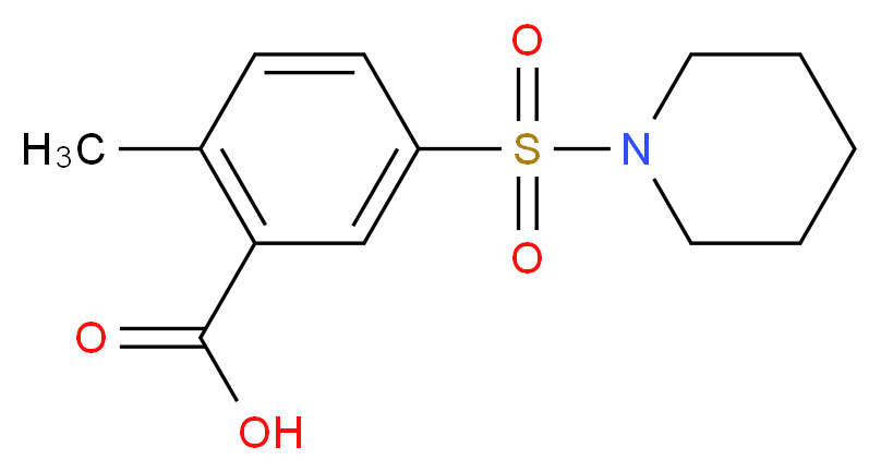 2-methyl-5-(piperidin-1-ylsulfonyl)benzoic acid_Molecular_structure_CAS_)