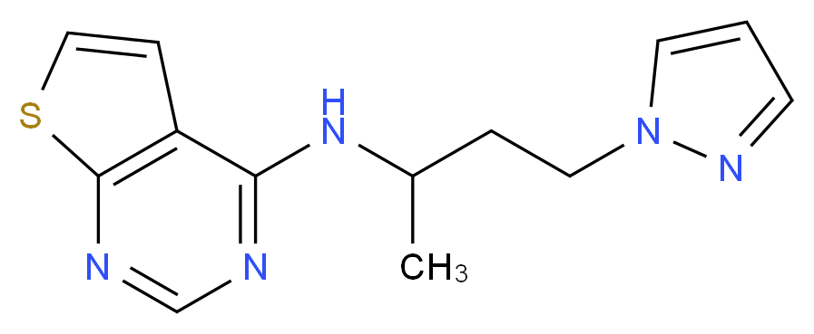 N-[1-methyl-3-(1H-pyrazol-1-yl)propyl]thieno[2,3-d]pyrimidin-4-amine_Molecular_structure_CAS_)