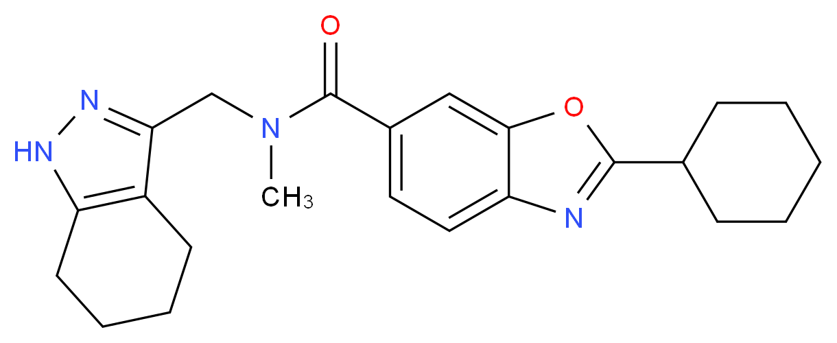 2-cyclohexyl-N-methyl-N-(4,5,6,7-tetrahydro-1H-indazol-3-ylmethyl)-1,3-benzoxazole-6-carboxamide_Molecular_structure_CAS_)