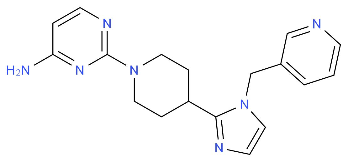 2-{4-[1-(pyridin-3-ylmethyl)-1H-imidazol-2-yl]piperidin-1-yl}pyrimidin-4-amine_Molecular_structure_CAS_)