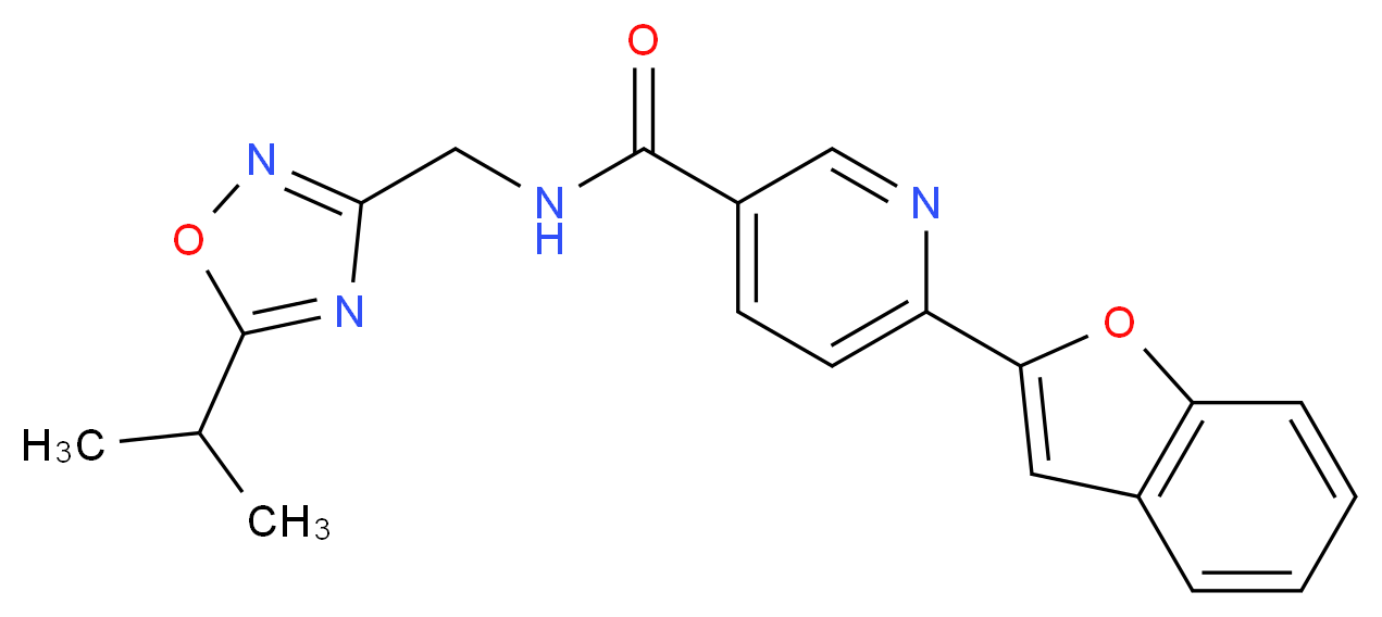 6-(1-benzofuran-2-yl)-N-[(5-isopropyl-1,2,4-oxadiazol-3-yl)methyl]nicotinamide_Molecular_structure_CAS_)