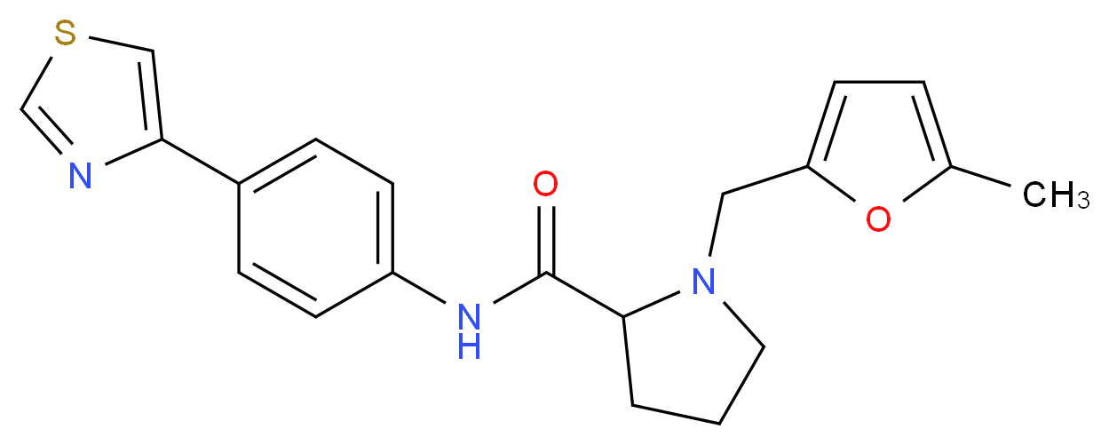 1-[(5-methyl-2-furyl)methyl]-N-[4-(1,3-thiazol-4-yl)phenyl]prolinamide_Molecular_structure_CAS_)
