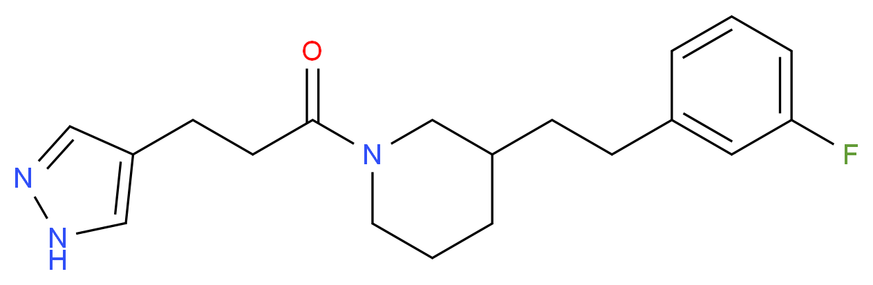 3-[2-(3-fluorophenyl)ethyl]-1-[3-(1H-pyrazol-4-yl)propanoyl]piperidine_Molecular_structure_CAS_)