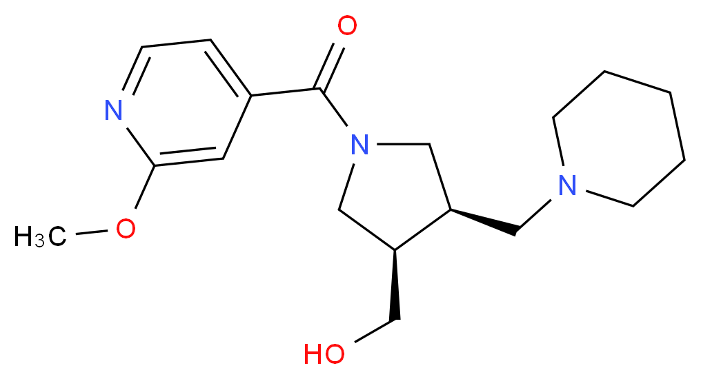 [(3R*,4R*)-1-(2-methoxyisonicotinoyl)-4-(piperidin-1-ylmethyl)pyrrolidin-3-yl]methanol_Molecular_structure_CAS_)