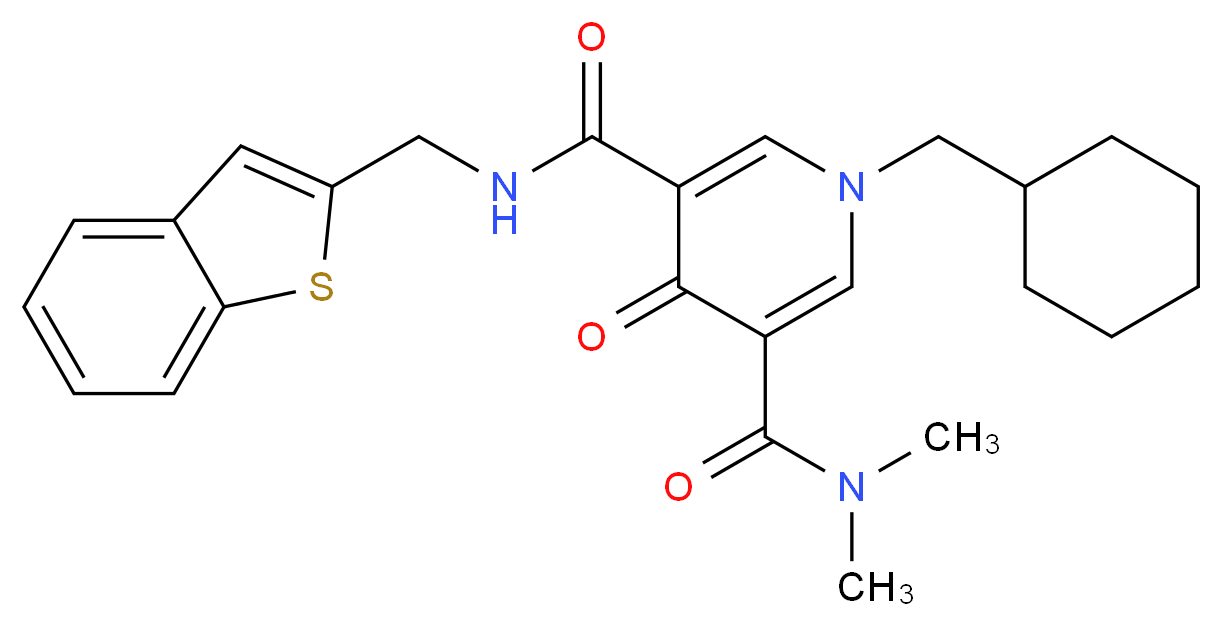 N'-(1-benzothien-2-ylmethyl)-1-(cyclohexylmethyl)-N,N-dimethyl-4-oxo-1,4-dihydro-3,5-pyridinedicarboxamide_Molecular_structure_CAS_)