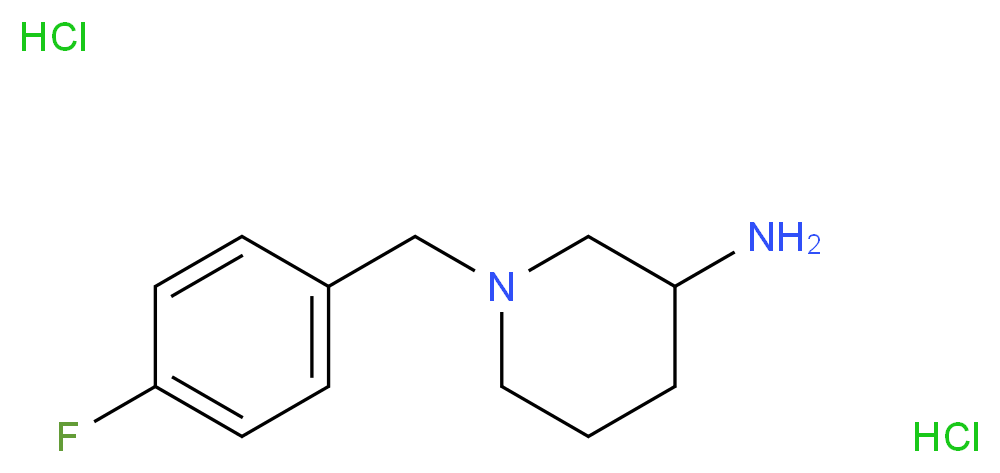1-(4-Fluorobenzyl)piperidin-3-amine dihydrochloride_Molecular_structure_CAS_1044769-61-0)