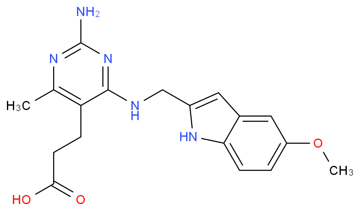3-(2-amino-4-{[(5-methoxy-1H-indol-2-yl)methyl]amino}-6-methylpyrimidin-5-yl)propanoic acid_Molecular_structure_CAS_)