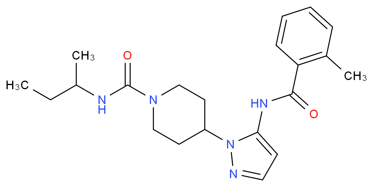 N-(sec-butyl)-4-{5-[(2-methylbenzoyl)amino]-1H-pyrazol-1-yl}-1-piperidinecarboxamide_Molecular_structure_CAS_)