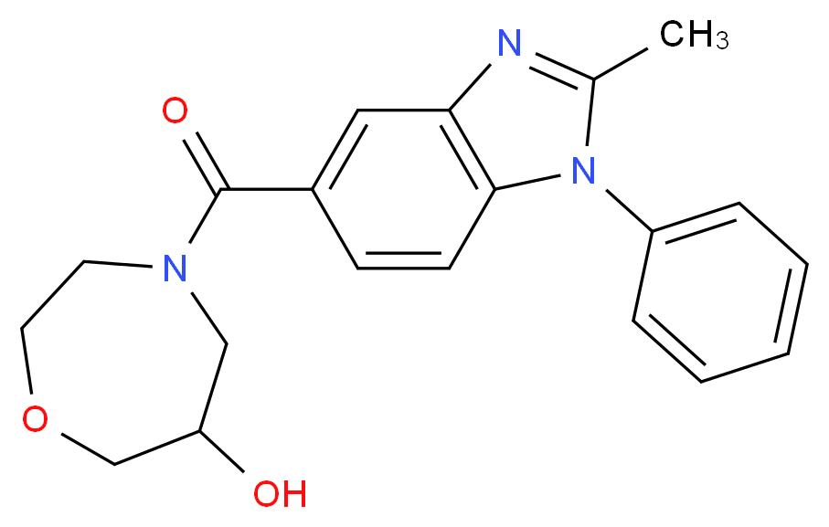 4-[(2-methyl-1-phenyl-1H-benzimidazol-5-yl)carbonyl]-1,4-oxazepan-6-ol_Molecular_structure_CAS_)