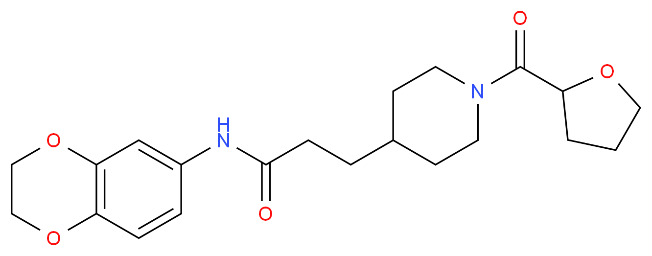 N-(2,3-dihydro-1,4-benzodioxin-6-yl)-3-[1-(tetrahydro-2-furanylcarbonyl)-4-piperidinyl]propanamide_Molecular_structure_CAS_)
