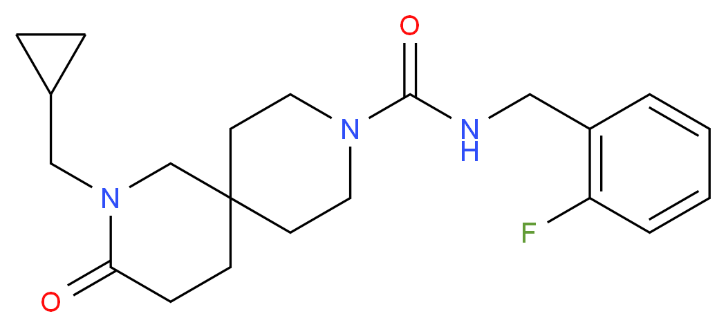 2-(cyclopropylmethyl)-N-(2-fluorobenzyl)-3-oxo-2,9-diazaspiro[5.5]undecane-9-carboxamide_Molecular_structure_CAS_)