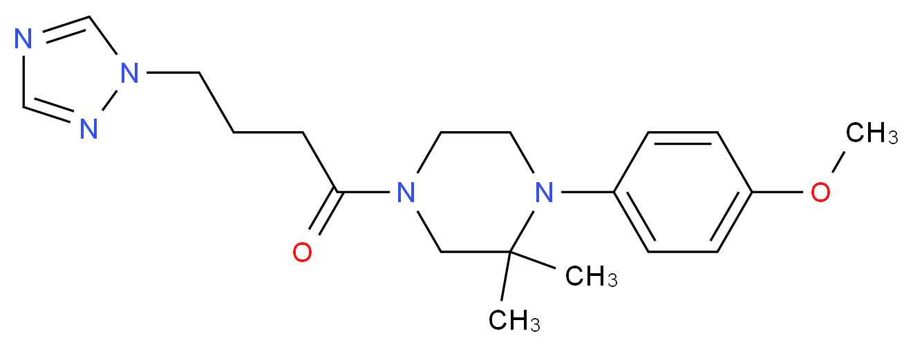1-(4-methoxyphenyl)-2,2-dimethyl-4-[4-(1H-1,2,4-triazol-1-yl)butanoyl]piperazine_Molecular_structure_CAS_)
