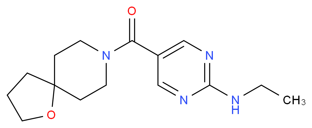 N-ethyl-5-(1-oxa-8-azaspiro[4.5]dec-8-ylcarbonyl)-2-pyrimidinamine_Molecular_structure_CAS_)