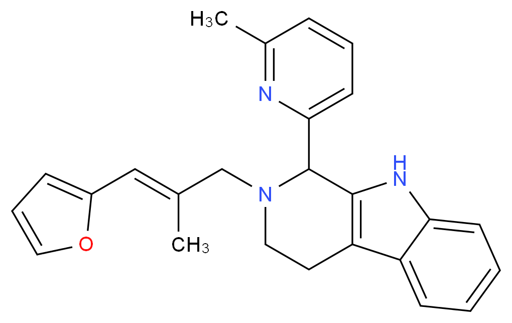 2-[(2E)-3-(2-furyl)-2-methyl-2-propen-1-yl]-1-(6-methyl-2-pyridinyl)-2,3,4,9-tetrahydro-1H-beta-carboline_Molecular_structure_CAS_)