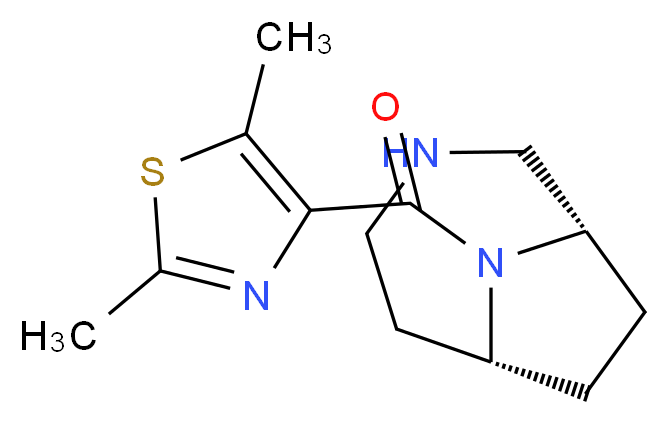 (1S*,6R*)-9-[(2,5-dimethyl-1,3-thiazol-4-yl)carbonyl]-3,9-diazabicyclo[4.2.1]nonane_Molecular_structure_CAS_)