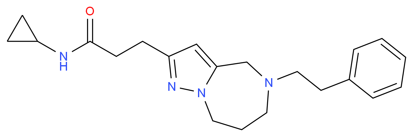 N-cyclopropyl-3-[5-(2-phenylethyl)-5,6,7,8-tetrahydro-4H-pyrazolo[1,5-a][1,4]diazepin-2-yl]propanamide_Molecular_structure_CAS_)