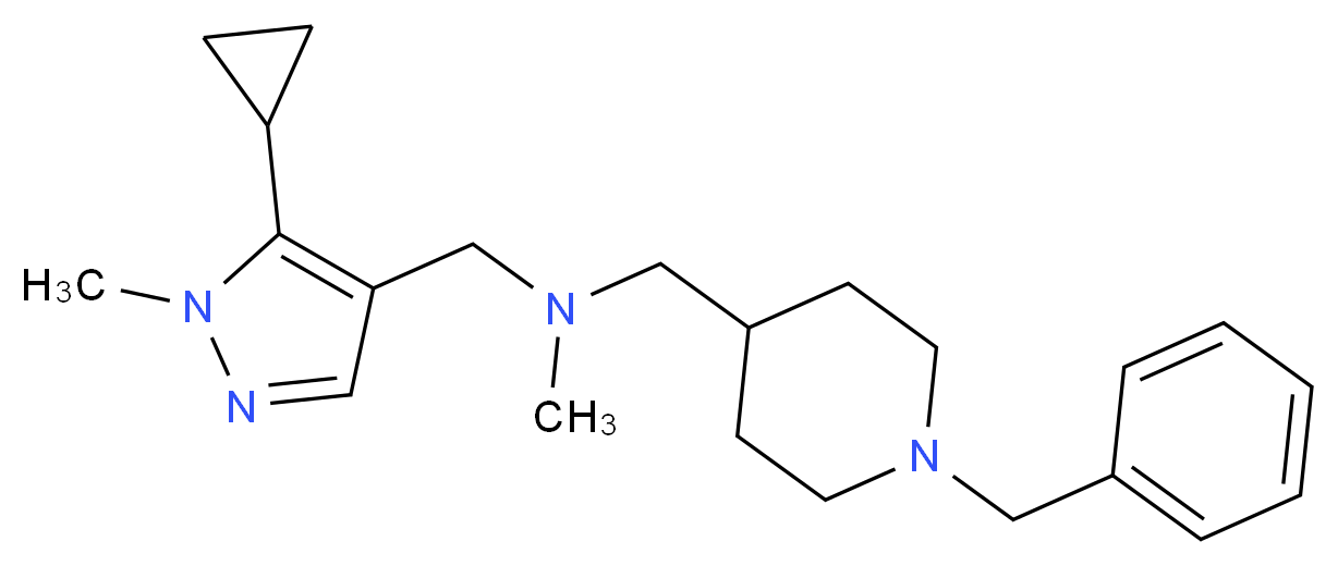 1-(1-benzyl-4-piperidinyl)-N-[(5-cyclopropyl-1-methyl-1H-pyrazol-4-yl)methyl]-N-methylmethanamine_Molecular_structure_CAS_)