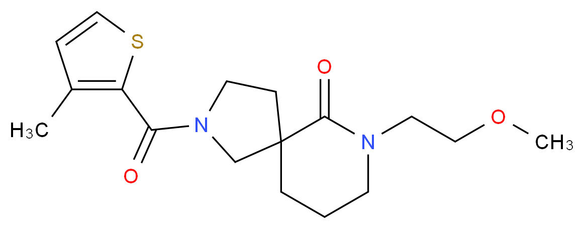 7-(2-methoxyethyl)-2-[(3-methyl-2-thienyl)carbonyl]-2,7-diazaspiro[4.5]decan-6-one_Molecular_structure_CAS_)