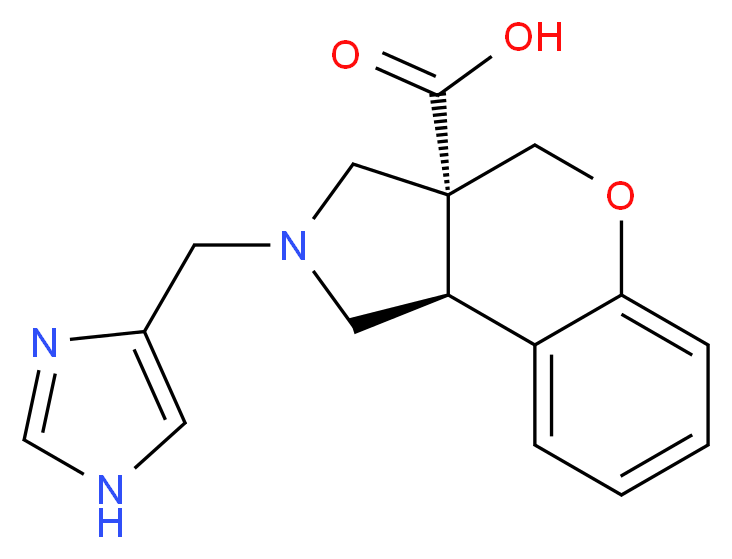 (3aR*,9bR*)-2-(1H-imidazol-4-ylmethyl)-1,2,3,9b-tetrahydrochromeno[3,4-c]pyrrole-3a(4H)-carboxylic acid_Molecular_structure_CAS_)