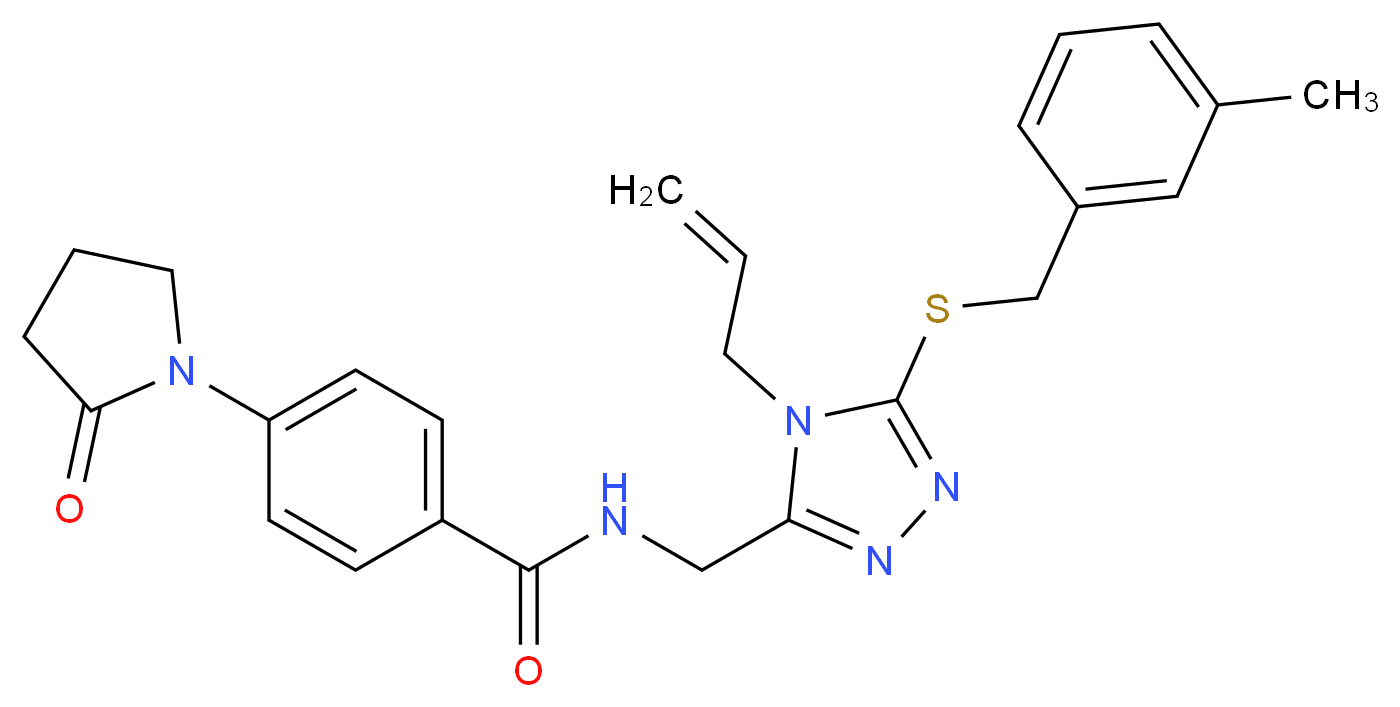 N-({4-allyl-5-[(3-methylbenzyl)thio]-4H-1,2,4-triazol-3-yl}methyl)-4-(2-oxo-1-pyrrolidinyl)benzamide_Molecular_structure_CAS_)