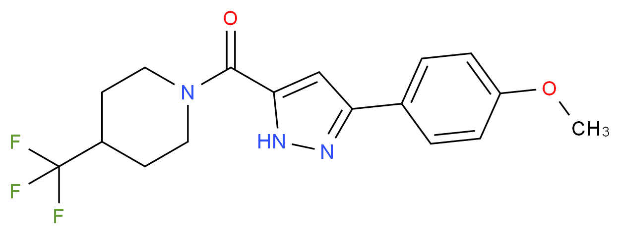 1-{[3-(4-methoxyphenyl)-1H-pyrazol-5-yl]carbonyl}-4-(trifluoromethyl)piperidine_Molecular_structure_CAS_)
