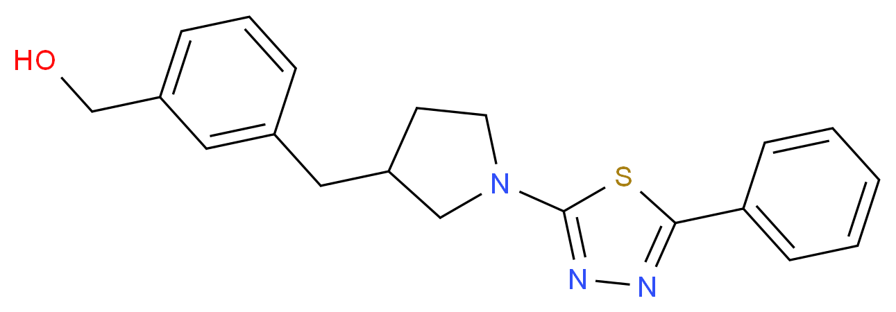 (3-{[1-(5-phenyl-1,3,4-thiadiazol-2-yl)pyrrolidin-3-yl]methyl}phenyl)methanol_Molecular_structure_CAS_)
