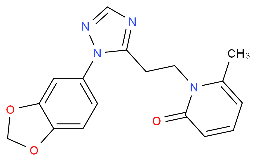 1-{2-[1-(1,3-benzodioxol-5-yl)-1H-1,2,4-triazol-5-yl]ethyl}-6-methylpyridin-2(1H)-one_Molecular_structure_CAS_)