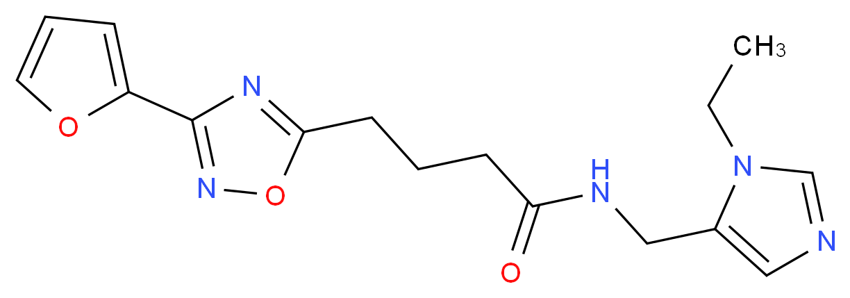 N-[(1-ethyl-1H-imidazol-5-yl)methyl]-4-[3-(2-furyl)-1,2,4-oxadiazol-5-yl]butanamide_Molecular_structure_CAS_)