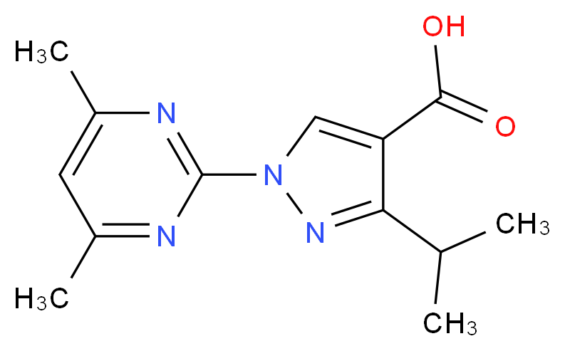 1-(4,6-dimethylpyrimidin-2-yl)-3-(propan-2-yl)-1H-pyrazole-4-carboxylic acid_Molecular_structure_CAS_)