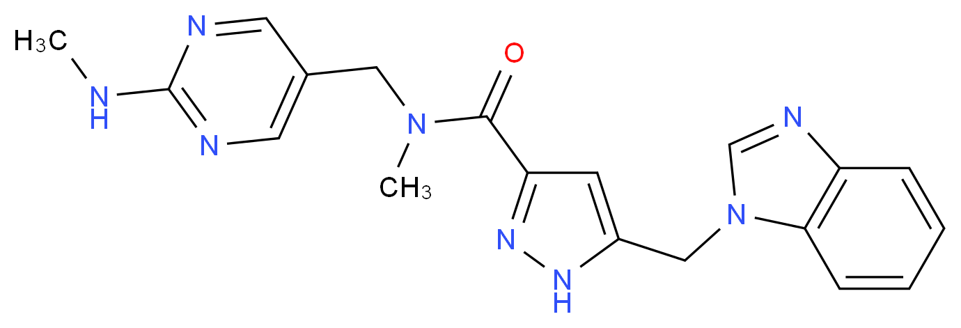 5-(1H-benzimidazol-1-ylmethyl)-N-methyl-N-{[2-(methylamino)pyrimidin-5-yl]methyl}-1H-pyrazole-3-carboxamide_Molecular_structure_CAS_)