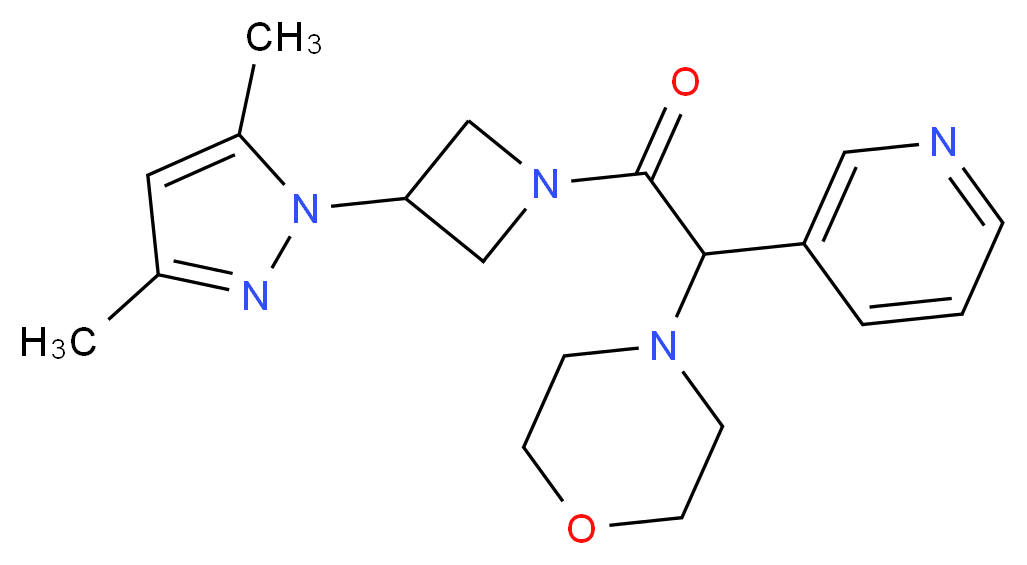 4-[2-[3-(3,5-dimethyl-1H-pyrazol-1-yl)-1-azetidinyl]-2-oxo-1-(3-pyridinyl)ethyl]morpholine_Molecular_structure_CAS_)