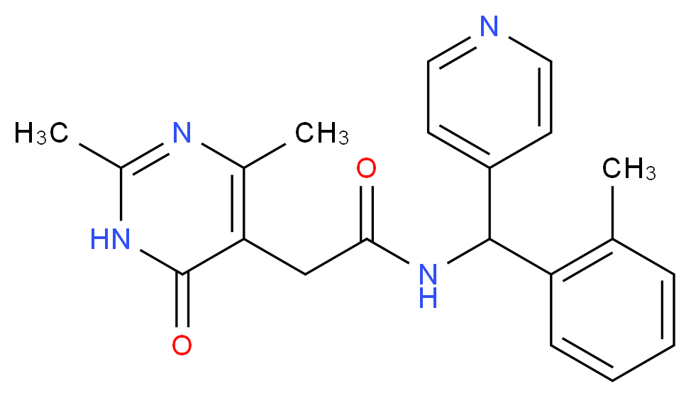 2-(2,4-dimethyl-6-oxo-1,6-dihydropyrimidin-5-yl)-N-[(2-methylphenyl)(pyridin-4-yl)methyl]acetamide_Molecular_structure_CAS_)