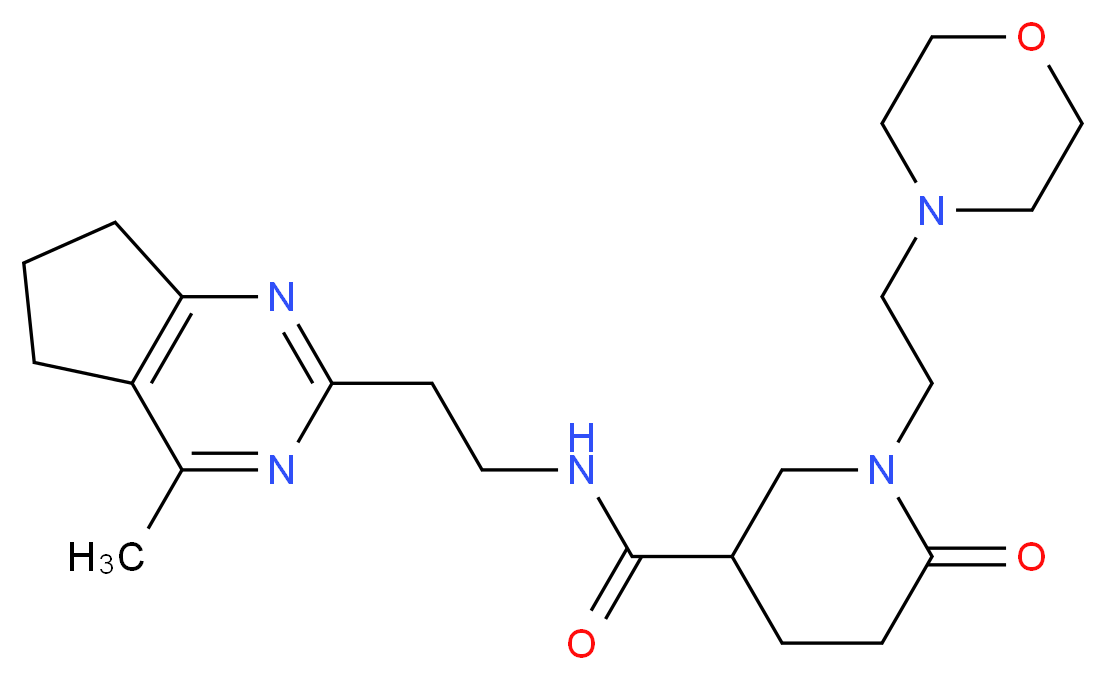 N-[2-(4-methyl-6,7-dihydro-5H-cyclopenta[d]pyrimidin-2-yl)ethyl]-1-[2-(4-morpholinyl)ethyl]-6-oxo-3-piperidinecarboxamide_Molecular_structure_CAS_)