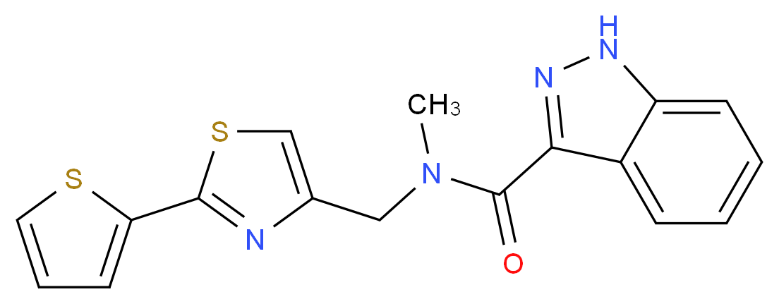 N-methyl-N-{[2-(2-thienyl)-1,3-thiazol-4-yl]methyl}-1H-indazole-3-carboxamide_Molecular_structure_CAS_)