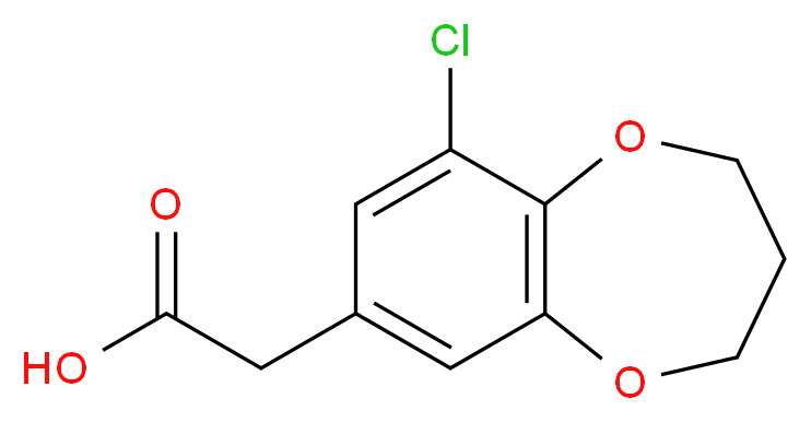 (9-Chloro-3,4-dihydro-2H-benzo[b][1,4]dioxepin-7-yl)-acetic acid_Molecular_structure_CAS_)