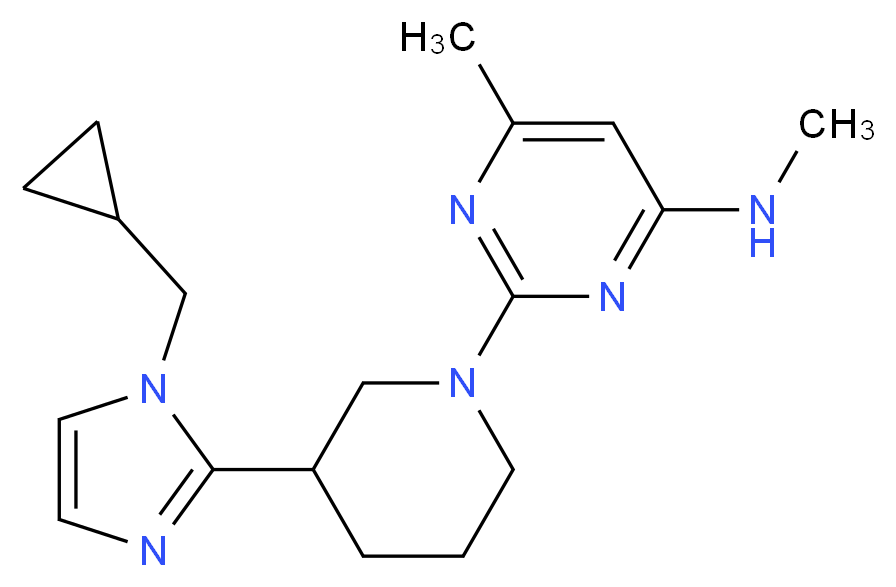 2-{3-[1-(cyclopropylmethyl)-1H-imidazol-2-yl]-1-piperidinyl}-N,6-dimethyl-4-pyrimidinamine_Molecular_structure_CAS_)