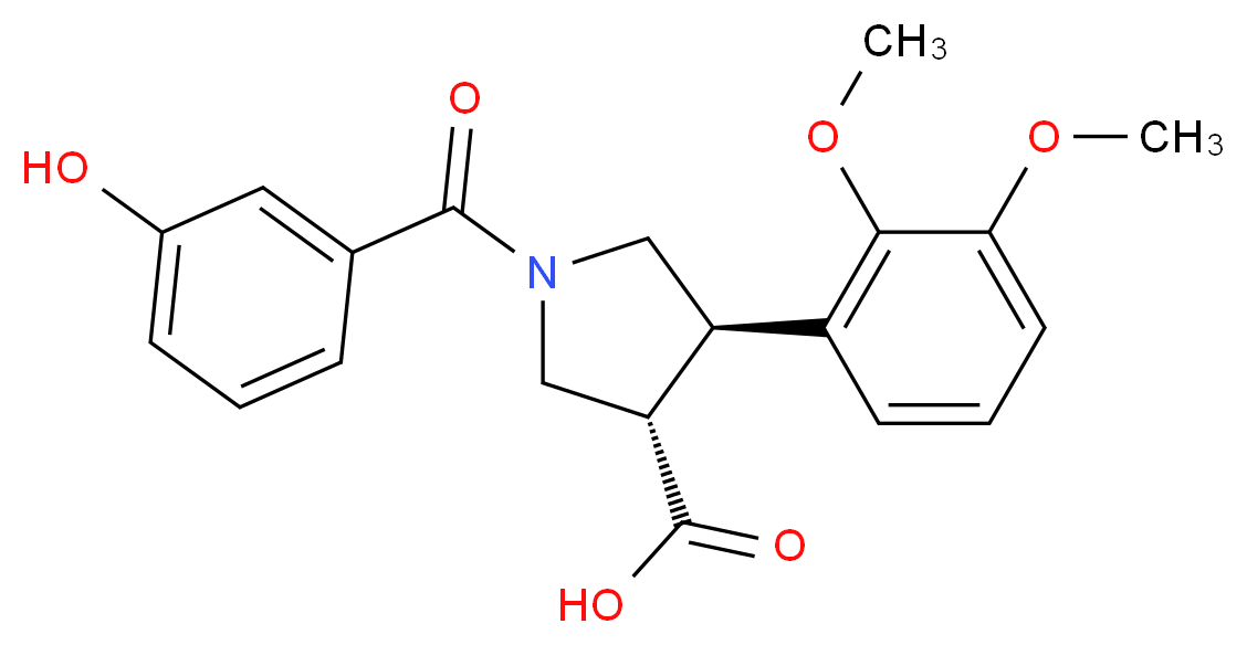 (3S*,4R*)-4-(2,3-dimethoxyphenyl)-1-(3-hydroxybenzoyl)pyrrolidine-3-carboxylic acid_Molecular_structure_CAS_)