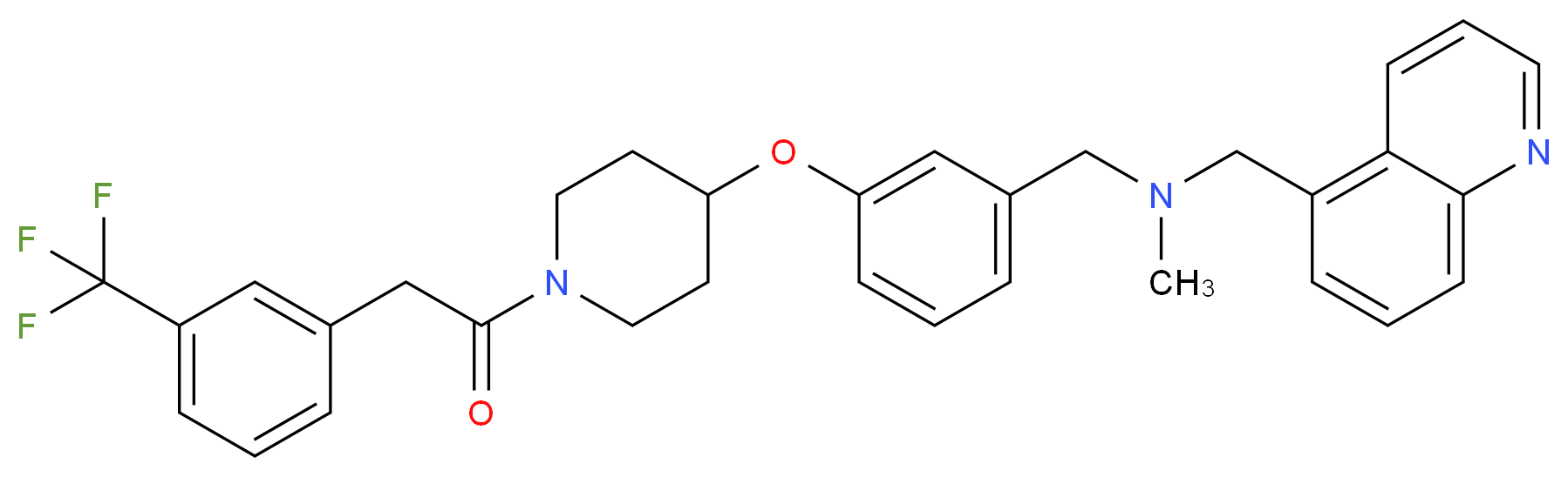 N-methyl-1-(5-quinolinyl)-N-{3-[(1-{[3-(trifluoromethyl)phenyl]acetyl}-4-piperidinyl)oxy]benzyl}methanamine_Molecular_structure_CAS_)