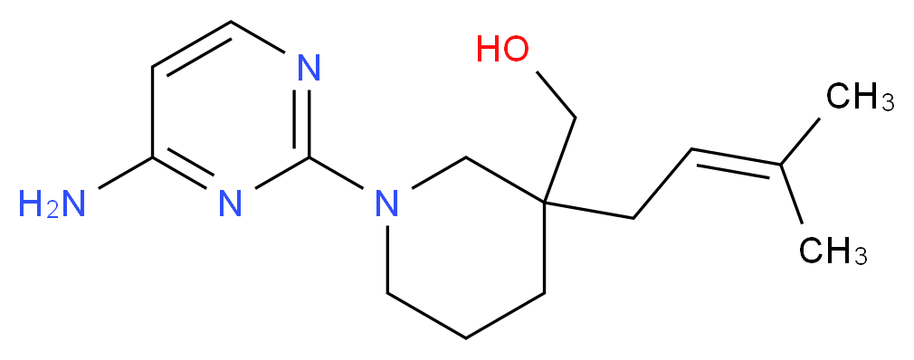 [1-(4-aminopyrimidin-2-yl)-3-(3-methylbut-2-en-1-yl)piperidin-3-yl]methanol_Molecular_structure_CAS_)