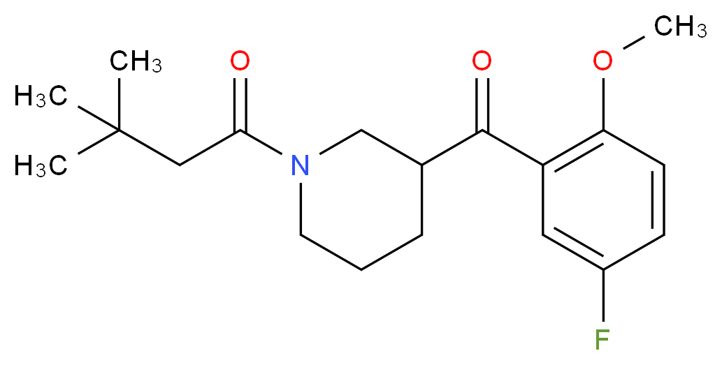 [1-(3,3-dimethylbutanoyl)piperidin-3-yl](5-fluoro-2-methoxyphenyl)methanone_Molecular_structure_CAS_)