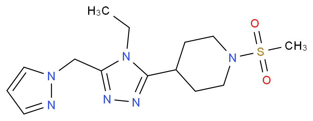 4-[4-ethyl-5-(1H-pyrazol-1-ylmethyl)-4H-1,2,4-triazol-3-yl]-1-(methylsulfonyl)piperidine_Molecular_structure_CAS_)