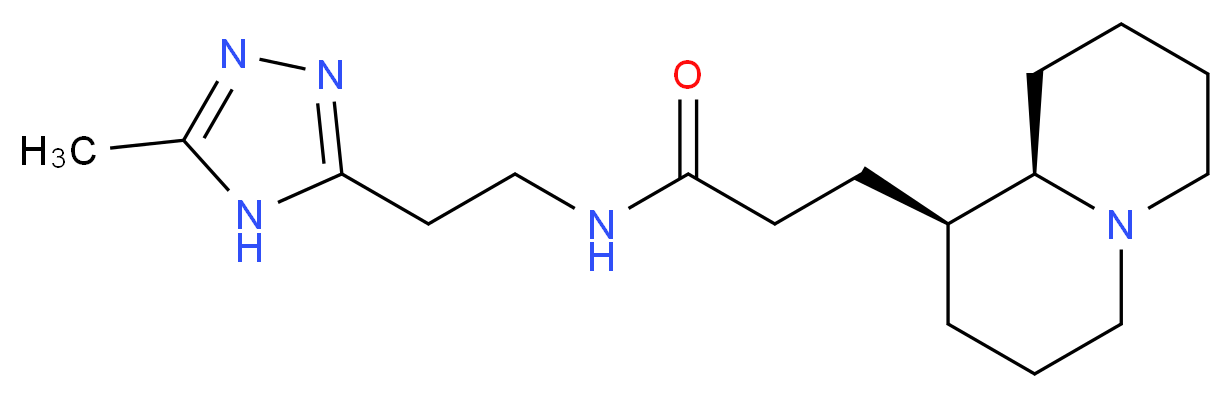 N-[2-(5-methyl-4H-1,2,4-triazol-3-yl)ethyl]-3-[(1S,9aR)-octahydro-2H-quinolizin-1-yl]propanamide_Molecular_structure_CAS_)
