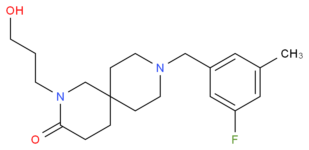9-(3-fluoro-5-methylbenzyl)-2-(3-hydroxypropyl)-2,9-diazaspiro[5.5]undecan-3-one_Molecular_structure_CAS_)