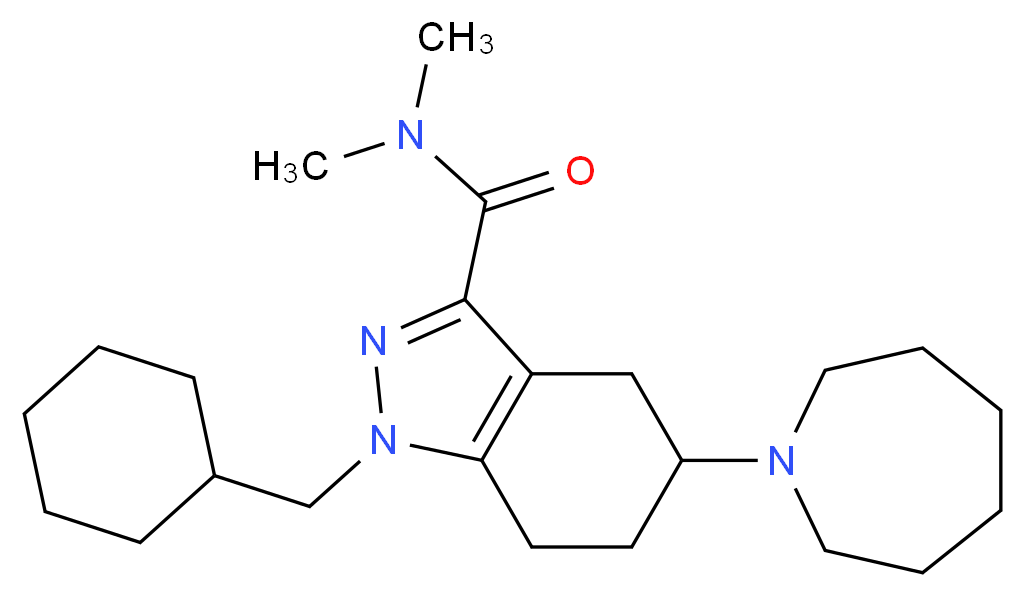5-(1-azepanyl)-1-(cyclohexylmethyl)-N,N-dimethyl-4,5,6,7-tetrahydro-1H-indazole-3-carboxamide_Molecular_structure_CAS_)